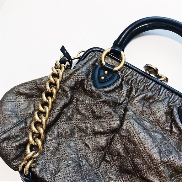 Marc Jacobs - Pewter Quilted Leather Stam Shoulder Bag - Picture 2 of 8